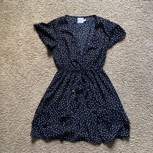 Princess Polly black polka dot dress (size 2)